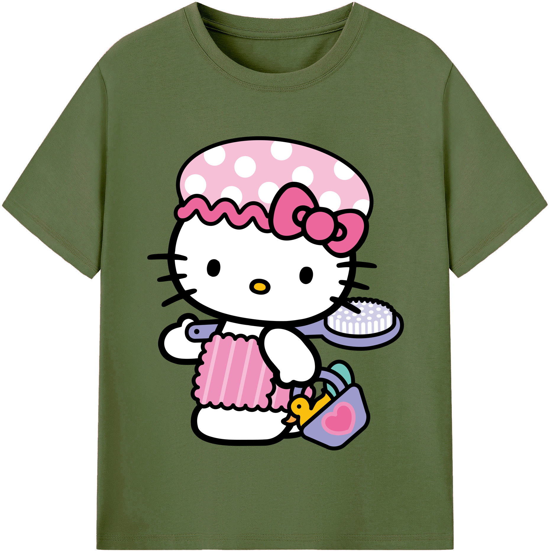 （画像用） Hello Kitty ハローキティ 綿100％半袖Tシャツ（フロントプリント）